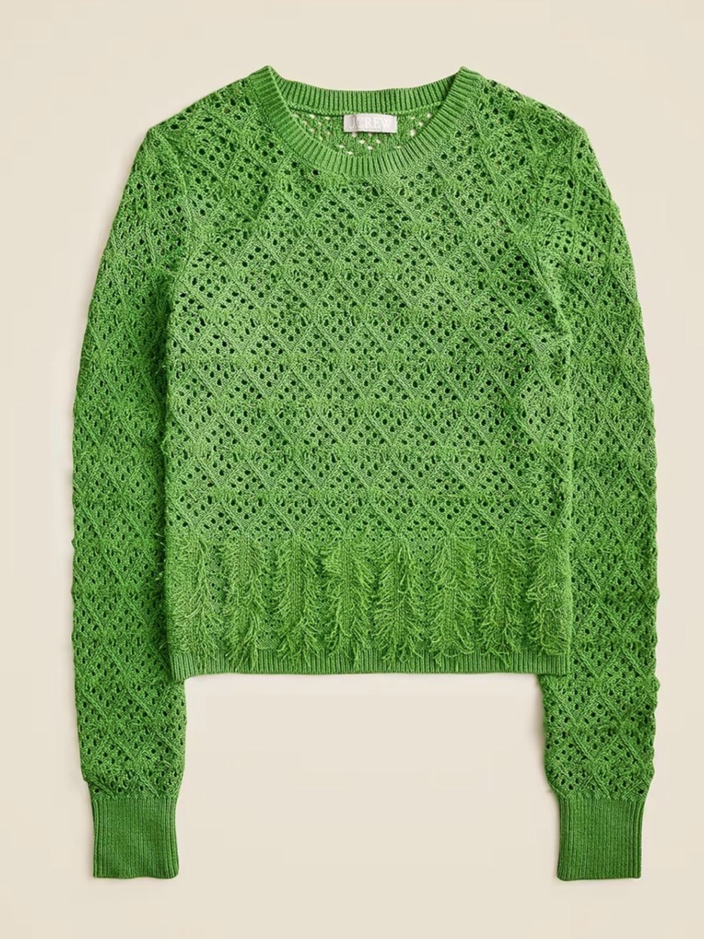 J. Crew Pointelle Crewneck Sweater SZ L